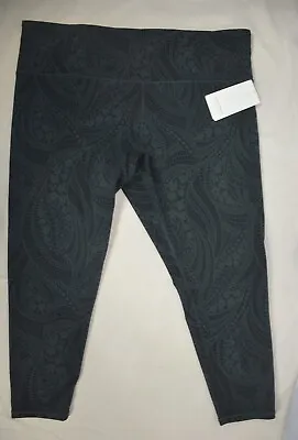 NWT $89 Athleta 3X Plus Size Black Gray High Rise Elation Textured Tight #985544 • $76.35