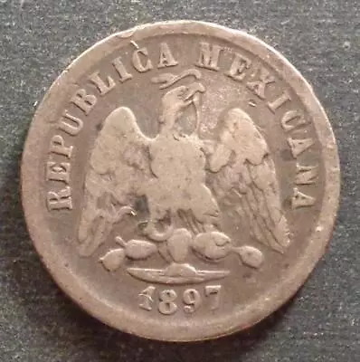 Mexico Silver 10 Centavos 1897Zs Z Toned • $0.99