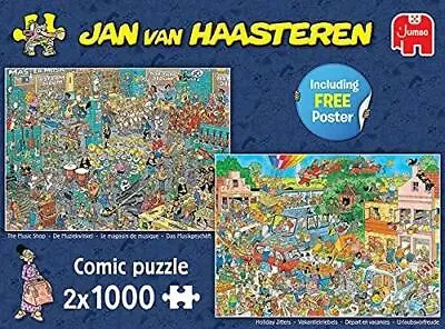 Jan Van Haasteren Music Shop & Holiday Jitters Jigsaw Puzzles (2 X 1000 Pieces) • £19.41