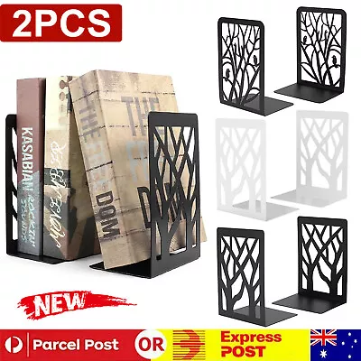 2PCS Heavy Duty Metal Bookends Decorative Book Ends Holder Stationery Supplies • $18.99