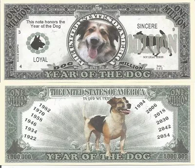 Year Of The Dog Loyal Sincere Million Dollar Bills X 2 Chinese Zodiac 2006 2018 • £1.99