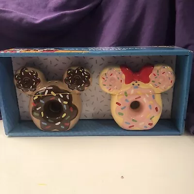 Mickey / Minnie Mouse Donut Sprinkles Park Snacks Dessert Salt & Pepper Shaker￼ • $22
