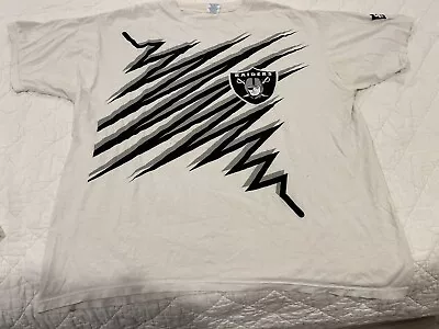 Vintage 90s Oakland Raiders Shockwave All Over Print T Shirt  XL NFL Starter LA • $59.99