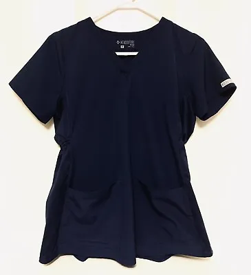 Med Couture Women's Small S Maternity Scrub Top Navy Blue 8459 Toggle Sides • $24.63