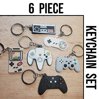 Video Game Controller Keychain Set • Retro NES SNES N64 PS Xbox Game Boy • $6