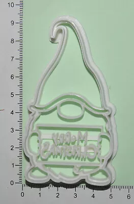 £4.99 • Buy Merry Christmas GNOME Cookie/fondent  Cutter 3d Printed