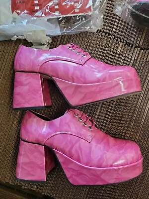 Plats Platform Costume Shoes Size 10-11 (M)  Pink Halloween Dress Up • $39.95