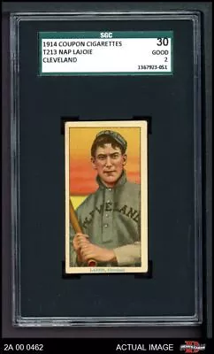 1914 Coupon T213 Nap Lajoie CLE Naps (Indians) HOF VARIATION  SGC 2 - GOOD • $2180