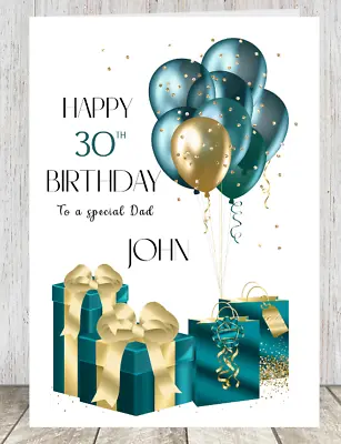 Personalised Money Voucher Wallet Gift Card 30th 40th 50th 60th Happy Birthday • £3.49