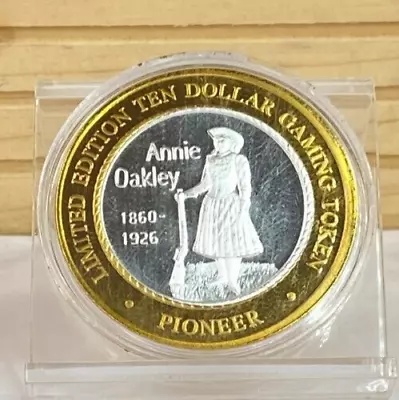 Pioneer Casino Limited Ten Dollar Gaming Token .999 Fine Silver- Annie Oakley • £22.19