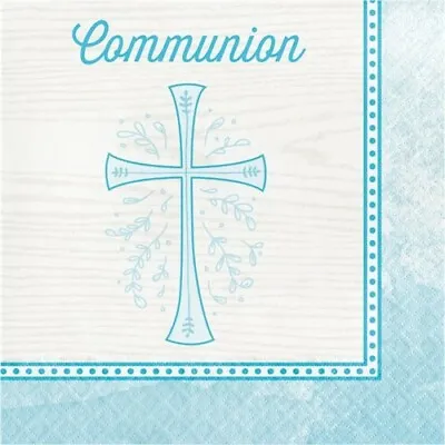 Divinity Blue Communion Lunch Napkins Religious Party Supplies Decorations • £3.17