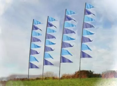 Spirit Of Air Festival Pendant Banner Kit 3.4m Flagpole 8 Flags & Spike BLUES  • £19.75