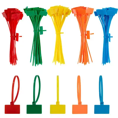 Marker Cable Ties Zip Tie Wraps With Write On Label Tag Nylon Multiple Colors • £2.15