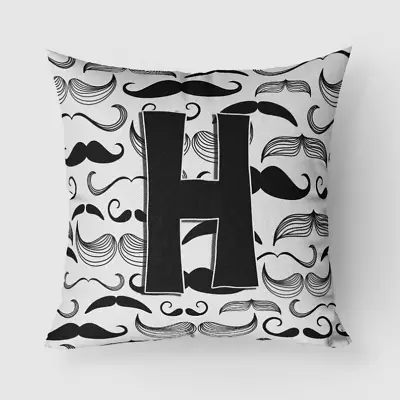 Moustache Initial Fabric Decorative Pillow Letter H • $46.68