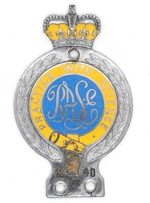 £35 • Buy Royal Agricultural Society Of England Practice With Science Car Badge Emblem