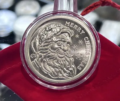 2022 1 Oz .999 Silver Merry Christmas Santa Clause W/ Pouch Stocking Stuffer • $45.99