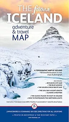 The FotoVUE Iceland Adventure And Travel Map By James Rushforth (2021) • £11.61