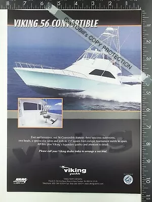 2006 ADVERTISING For Viking 56 Convertible Fishing Motor Yacht Boat • $12.50