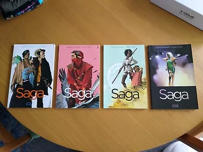 Saga Graphic Novel 1 2 3 4 Image Comics Brian K Vaughan Fiona Staples Bundle Lot • £17
