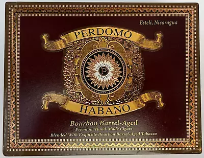 Perdomo Habano Bourbon Barrel-Aged Robusto Wooden Cigar Box 7.75  X 6.0  X 3.0  • $7.32