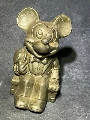 1960’s MICKEY MOUSE Bank Silver Plate Vintage DISNEY Metal Coin Bank • $9.95