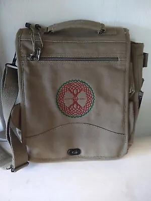 $35 • Buy Vintage Rothco Khaki Green Canvas Combat Gear Backpack Celtic Tree Embroidery 