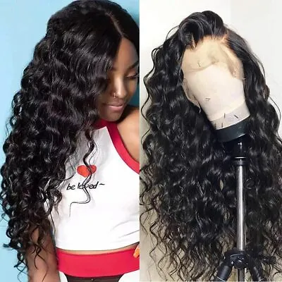 28 Inch Human Hair Lace Front Wig Loose Wave 13×4 Lace Frontal Wig For Women • $55.61