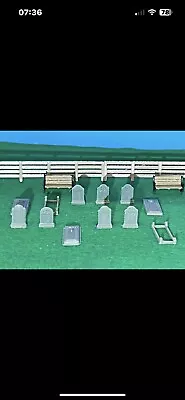 £5.30 • Buy 26 Mixed Grey Gravestones 00 GAUGE Model Railway Scenery JUMBO PACK