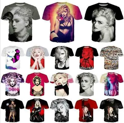 New Womens/Mens Sexy Madonna 3D Print Casual T-Shirt Short Sleeve Tops Tee • £8.39