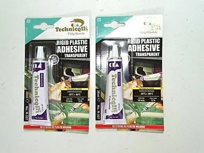 2x STRONG CLEAR ADHESIVE GLUE FOR HARD PLASTIC ABS TR EVA PERSPEX ACRYLIC GLASS  • £6.32