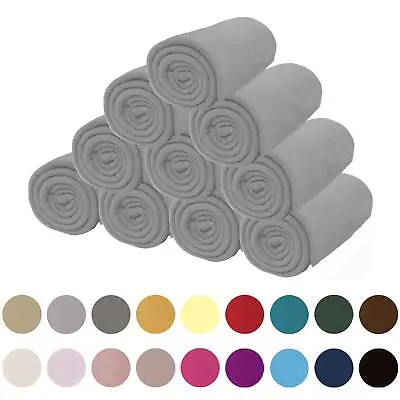 Wholesale 10 X Plain Fleece Blanket Bulk Warm Sofa Throw Over Large Pack Joblot • £33.99