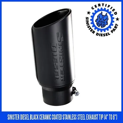 Sinister Diesel Black Ceramic Coated Stainless Steel Exhaust Tip (4  To 6 ) • $99.99