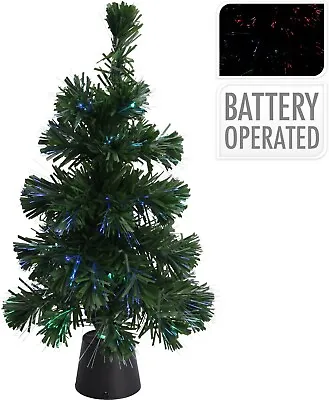 £9.99 • Buy 45cm Fibre Optic LED Christmas Tree Colour Changing Desk Tree Xmas Decoration 