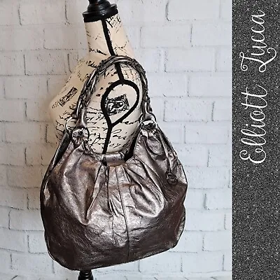 Lg Elliott Lucca $300 Gunmetal All-leather Bag • $35