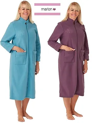 LADIES*POLAR FLEECE ZIP UP THROUGH DRESSING GOWN* FLEECE 8/26 ORCHID Or BLUE NEW • £25.95