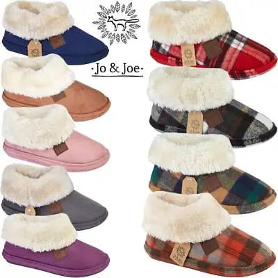 £17.95 • Buy Ladies Slippers Womens Fairisle Ankle Tartan Winter Warm Fur Boots Booties Size