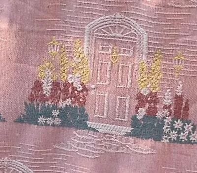 Vintage  Bates Twin Bedspread Shabby Chic Cottage Core PINK  Hollyhocks • $100