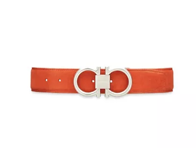 New Salvatore Ferragamo Adjustable Gancini Red Suede Men Belt 38 $595 • $399.99