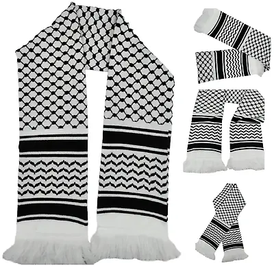 Mens Wool Scarf Palestine Arab Shawl Soft Thick Warm Winter Unisex Wrap Scarves • £16.49