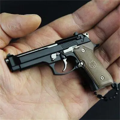 Miniature Keychain Metal Pistol Gun Craft Pendant Birthday Gifts • $27.99