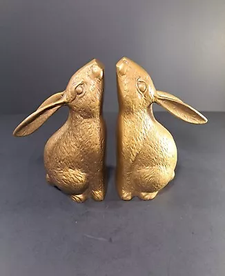 Brass Bunny Rabbit Bookends 7' • $110