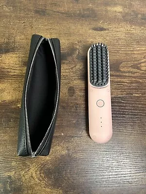 TYMO Porta Mini Cordless Hair Straightener Brush & Hot Comb Pink (NO Charger) • $32.99