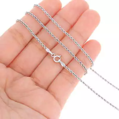 10K White Gold 1.5mm-7mm Diamond Cut Rope Chain Necklace Or Bracelet 7 - 30  • $96.98