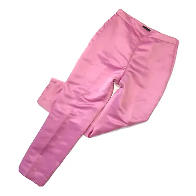 NWT J.Crew High Rise Cigarette Trouser In Soft Rose Pink Satin Side Zip Pants 8T • $62