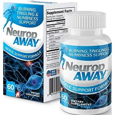 NeuropAWAY Nerve Support Formula For Nerve Pain Relief (60 Capsules) In BOX • $22.77