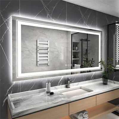 Double Sink X-Large LED Lighted Bathroom Mirror Anti-Fog Dimmable Long Lifetime • $379.97