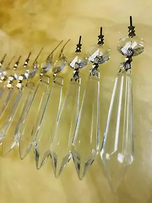$16.50 • Buy 10pcs Large Clear Chandelier Crystal Lamp Parts Glass Prisms 63mm Pendant Drops