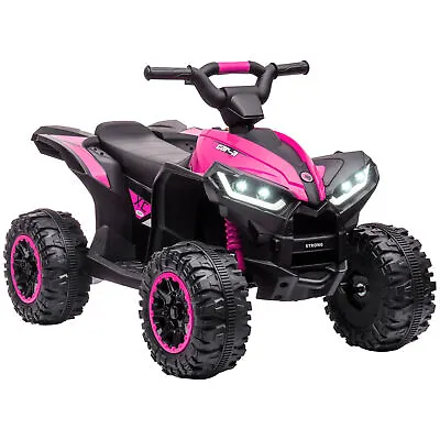 HOMCOM 12V Electric Quad Bikes For Kids Ride On Car ATV Toy For 3-5 Years Pink • £133.22