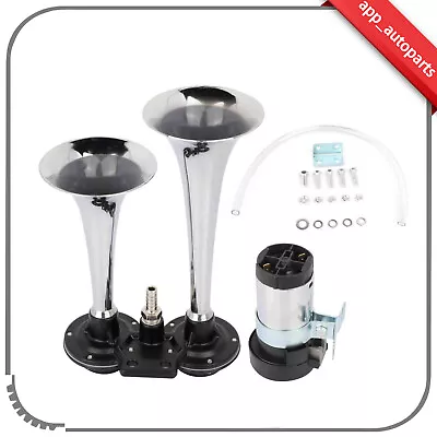 Dual Trumpet 135db Super Loud Air Horn Compressor Kit For Train Car Truck Boat • $28.20