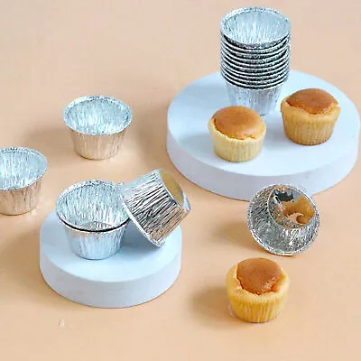 50pcs Cupcake Cups No Odor Heat Resistant Egg Tart Mold Cupcake Baking Cups Tin • $7.93